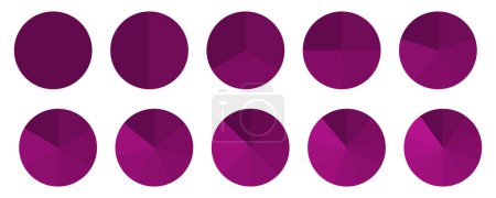 Illustration for Pie graph in purple colors illustration. Work, function, plan, drawing, mathematics, diagram geometry Vector icons - Royalty Free Image