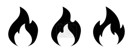 Illustration for Set of lights illustration. Flame, bonfire, fire, heat, heat, wood, fireplace, spark, smoke light element burn matches ash torch candle Vector icons - Royalty Free Image