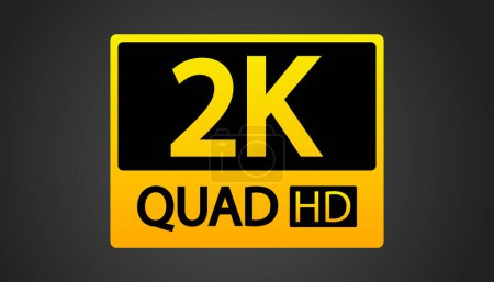 Ilustración de Ilustración 2k QUAD HD. Calidad, resolución, monitor, TV, cine, pantalla del teléfono diagonal píxel Vector iconos - Imagen libre de derechos