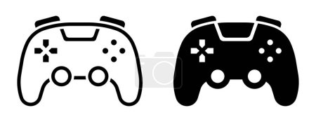 Illustration for Set of gamepads illustration. Console, games, gaming, technology, gadget, management development studio action adventure Vector icons - Royalty Free Image