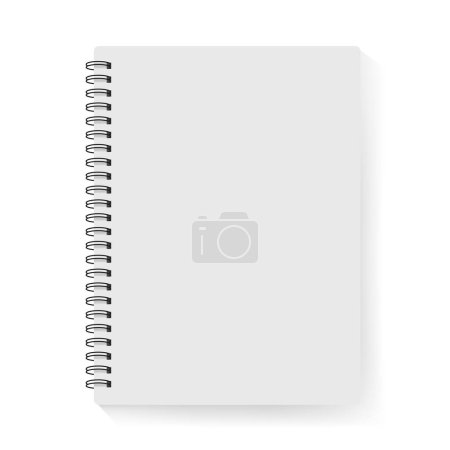 Ilustración de Cuaderno realista o bloc de notas con aglutinante aislado. Cuaderno de notas o diario con plantillas de página de papel alineadas y cuadradas. Ilustración vectorial - Imagen libre de derechos