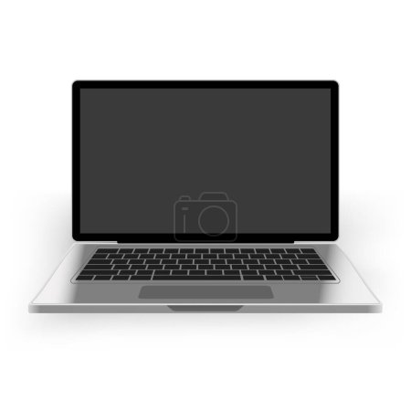 Ilustración de Laptop moderno sin marco con pantalla en blanco aislado sobre fondo transparente super alto fotorrealista detallado. Isométrica plantilla de estilo 3D.Para web y móvil clipart arte aplicación - Imagen libre de derechos