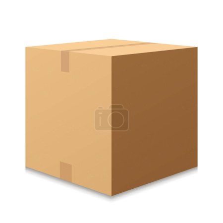 Ilustración de Caja naranja. Mock up Caja de cartón naranja paquete. maqueta realista de la caja para el embalaje. Cajas de embalaje de producto blanco en blanco aisladas sobre fondo blanco. Ilustración vectorial - Imagen libre de derechos