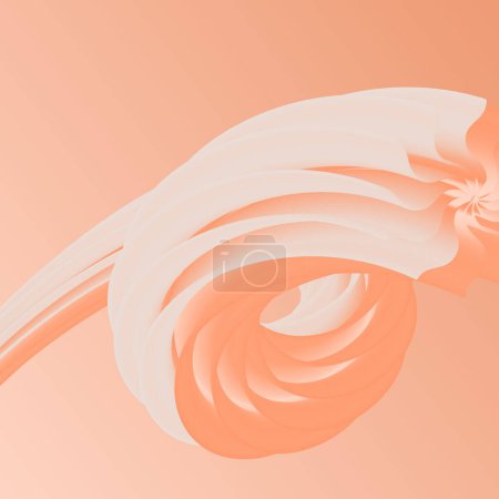 Illustration for Abstract swirled illustration in peach color. Liquid background, delicate texture, cream, brush. Pastel color background. Vector icon for business and advertising - Royalty Free Image