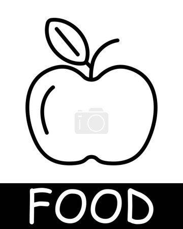 Téléchargez les illustrations : Icône ligne Apple. Fruits, fer, discorde, nourriture, goût, épices, saturation, faim, réfrigérateur. icône de ligne vectorielle pour les entreprises et la publicité - en licence libre de droit