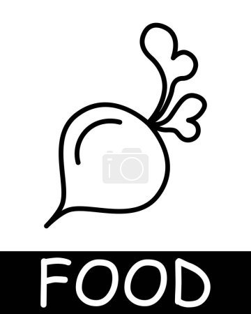 Illustration for Beet line icon. Vegetables, greens, dish, cutting, food, taste, spices, satiety, hunger, refrigerator. Vector line icon for business and advertising - Royalty Free Image