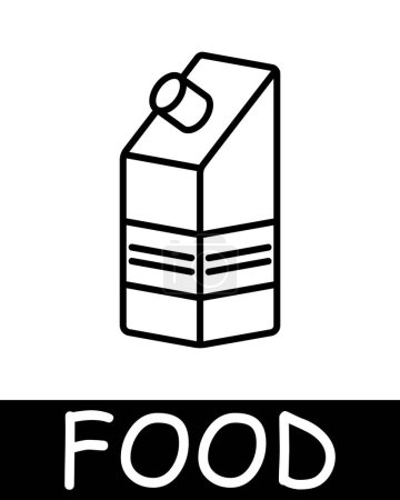 Téléchargez les illustrations : Ligne de paquet de lait icône. Lactose, carton, cuisson, plat, coupe, nourriture, goût, épices, satiété, faim, réfrigérateur. icône de ligne vectorielle pour les entreprises et la publicité - en licence libre de droit