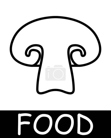 Illustration for Mushrooms line icon. Taste, vegetables, healthy nutrition, dish, cutting, food, taste, spices, satiety, hunger, refrigerator. Vector line icon for business and advertising - Royalty Free Image