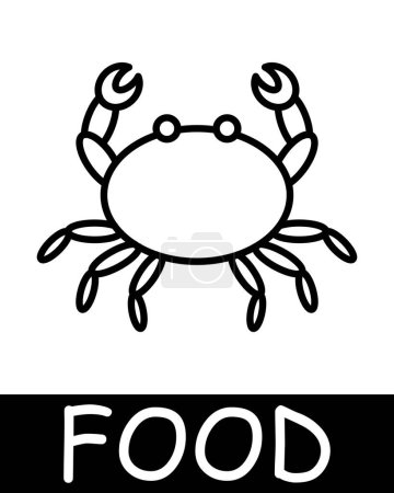 Illustration for Crab line icon. Seafood, claw, meat, dish, cutting, food, taste, spices, satiety, hunger, refrigerator. Vector line icon for business and advertising - Royalty Free Image