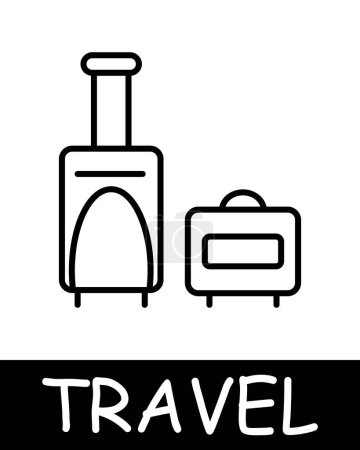 Illustration for Suitcase line icon. Things, transportation, travel, road, trip, adventure, tourist, country, compass, resort, beach, ticket. Vector line icon for business and advertising - Royalty Free Image