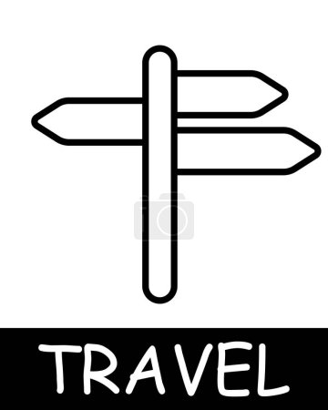 Illustration for Pointer line icon. Location, direction, travel, road, trip, adventure, tourist, country, compass, resort, beach, ticket. Vector line icon for business and advertising - Royalty Free Image