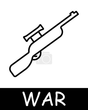 Sniper rifle line icon. Sight, optics, war, death, peace, weapons, victory, battle, pain, destruction, victims, conflict, trench. Vector line icon for business and advertising