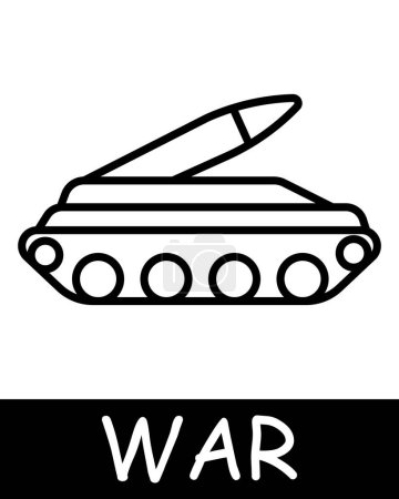 Multiple launch rocket system line icon. Rocket, war, death, peace, weapons, victory, battle, pain, destruction, victims, conflict, trench. Vector line icon for business and advertising