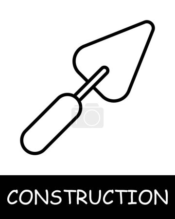 Illustration for Spatula line icon. Putty, moving, construction, foreman, building, cement, foundation, architecture, roof, project, work. Vector line icon for business and advertising - Royalty Free Image