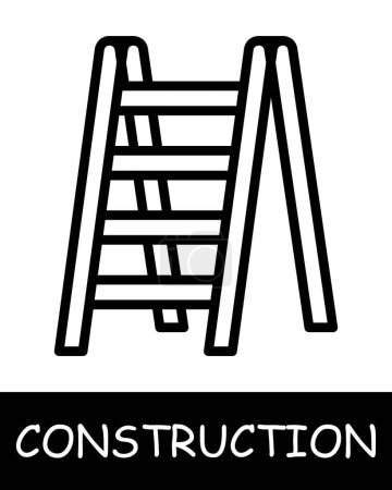 Illustration for Stairs line icon. Floor, construction, foreman, building, cement, foundation, architecture, roof, project, work. Vector line icon for business and advertising - Royalty Free Image