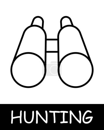 Binoculars line icon. Magnification, observation, information, hunting, game, fishing, prey, forest, shot, hunting season, animal. Vector line icon for business and advertising