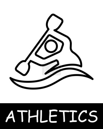Paddle swimming line icon. Kayaks, athletics, sports, running, gymnastics, competitions, coach, jumping, muscles, game, man, strength, health. Vector line icon for business and advertising