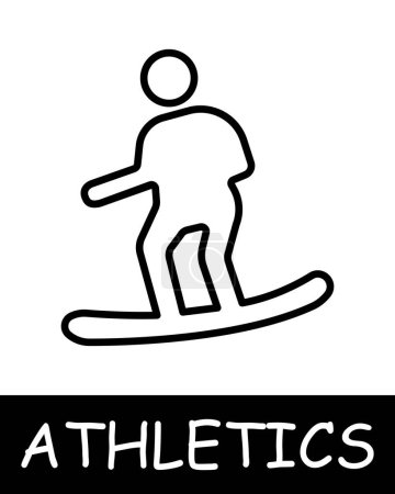 Snowboard Line Ikone. Berge, Gefahr, Extreme, Leichtathletik, Sport, Laufen, Turnen, Wettkämpfe, Springen, Muskeln, Spiel, Mensch, Kraft, Gesundheit. Vektor-Liniensymbol für Unternehmen und Werbung