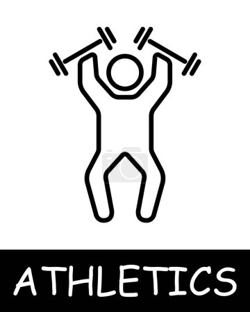 Dumbbells line icon. Iron, athletics, running, gymnastics, competitions, coach, jumping, muscles, game, man, strength, health. Vector line icon for business and advertising