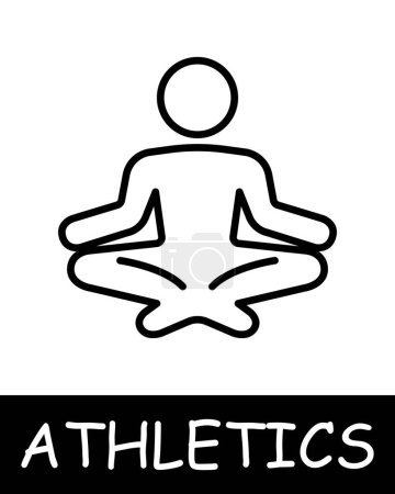 Yoga-Linie Symbol. Meditation, Lotus, Leichtathletik, Laufen, Turnen, Wettkämpfe, Trainer, Springen, Muskeln, Spiel, Mensch, Kraft, Gesundheit. Vektor-Liniensymbol für Unternehmen und Werbung