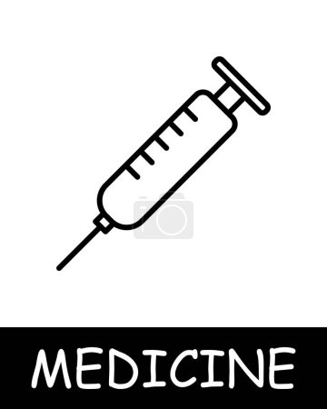 Syringe line icon. Injection, substance, medicine, health, hospital, doctor, science, recovery, robe. Vector line icon for business and advertising