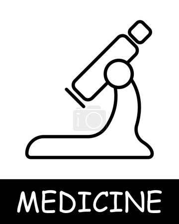 Illustration for Microscope line icon. Magnification, germs, medicine, health, hospital, doctor, science, recovery, robe. Vector line icon for business and advertising - Royalty Free Image