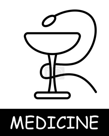 Illustration for Caduceus line icon. Sick leave, recovery, medicine, health, hospital, doctor, science, recovery, gown. Vector line icon for business and advertising - Royalty Free Image