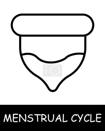Illustration for Menstrual cup line icon. Cleanliness, menstrual cycle, estrogen, hygiene, ovulation, hormones, women's health, soreness. Vector line icon for business and advertising - Royalty Free Image