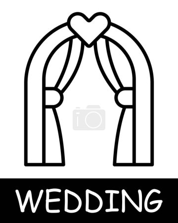 Illustration for Altar for wedding, ceremony icon. Beauty, heart, sophistication, silhouette, simplicity, solemnity and celebration. Concept essence of marriage, portraying the significance of the fateful decision. - Royalty Free Image