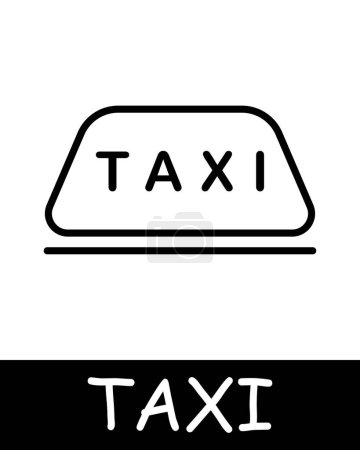 Illustration for Taxi sign on the roof icon. Banner, text, silhouette, simplicity, convenience and efficiency in transportation. Concept of easy access to transportation services. - Royalty Free Image