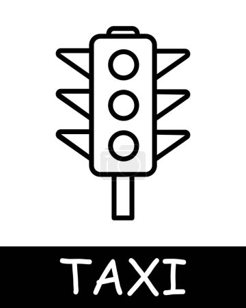 Illustration for Traffic light icon. Simple geometric shapes, taxis, circles, silhouette, simplicity, convenience and efficiency in transportation. Concept of easy access to transportation services. - Royalty Free Image