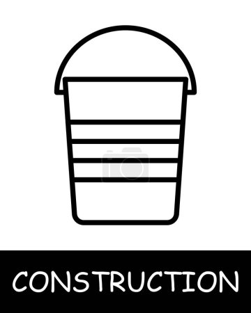Illustration for Construction, technology icon. Construction equipment, bucket, metal, simplicity, silhouette, building. Industrial machinery, heavy duty vehicles, and tools for construction projects concept. - Royalty Free Image