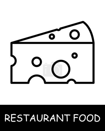 Illustration for Restaurant dish, cheese with holes icon. Fermented milk product, gourmet craftsmanship, culinary creativity, simplicity, silhouette, snack, gourmet food. Delicious, unusual food concept. - Royalty Free Image