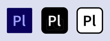 Adobe Prelude logotype. Adobe application logo. Black, white and original color. Editorial. ullistration.