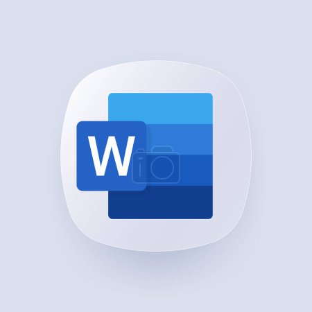Microsoft Word logo. Text editor. Microsoft Office 365 logotype. Microsoft Corporation. Software. Editorial.