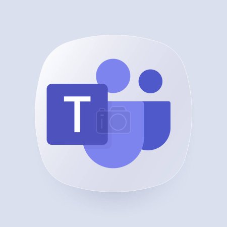 Illustration for Microsoft Teams logo. Enterprise platform that integrates chat, meetings, notes and attachments into a workspace. Microsoft Office 365 logotype. Microsoft Corporation. Software. Editorial. - Royalty Free Image