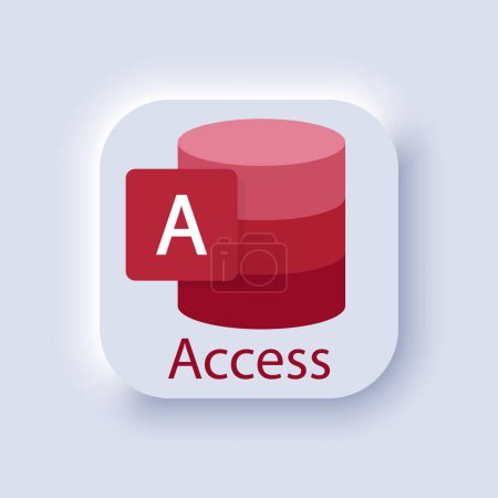 Microsoft Access logo. Relational database management system. Microsoft Office 365 logotype. Microsoft Corporation. Software. Editorial.