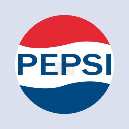 Pepsi logotype on white background. Fast food, beverage, cold, carbonated drink, available in plastic and glass bottle, snack, junk, zero calories, dietary, no sugar, logo. Editorial