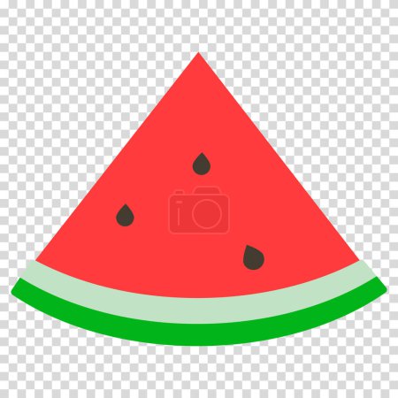 Illustration for Sectional slice of juicy watermelon, berry, natural product, harvest, flat design, simple image, cartoon style. Healthy eating concept. Vector line icon for business and advertising - Royalty Free Image