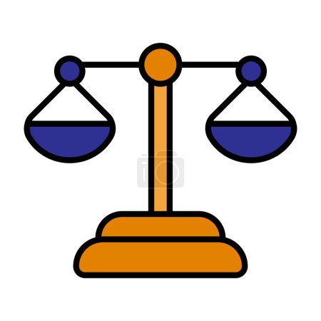 Justice set icon. Scales, law, balance, fairness, court, legal system, equality, judgment, decision, trial, legal proceedings, judiciary, legal representation.