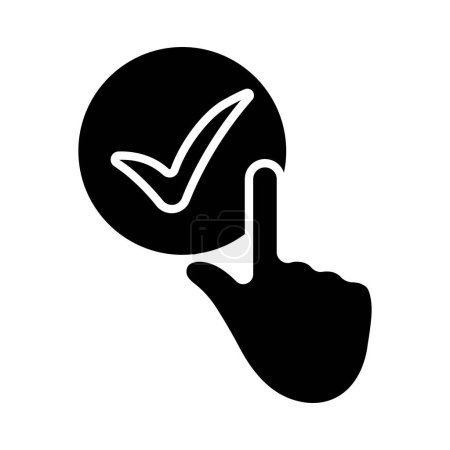 Voting set icon. Hand pressing checkmark button, electronic voting, online polls, election, decision-making, voter participation, ballot selection, democracy, political choice, civic engagement.
