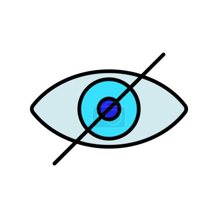 Blindness set icon. Eye crossed out, visual impairment, sight loss, disability, vision, accessibility, support, healthcare, awareness, medical condition, independence, aid.