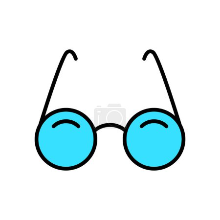 Glass line icon. Blindness, cecity, ablepsia, loss of sight, eye problems, farsightedness, myopia, disabled person, people with disabilities, medicine, ableism, handicapped