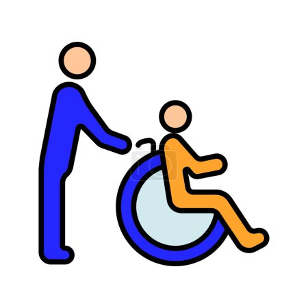 Disability line icon. Person in wheelchair, accessibility, reserved parking, mobility aid, inclusive design, handicap spot, support, special needs.