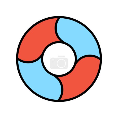 Lifesaver set icon. Red and blue ring, safety equipment, flotation device, water rescue, nautical, emergency, maritime, swimming.