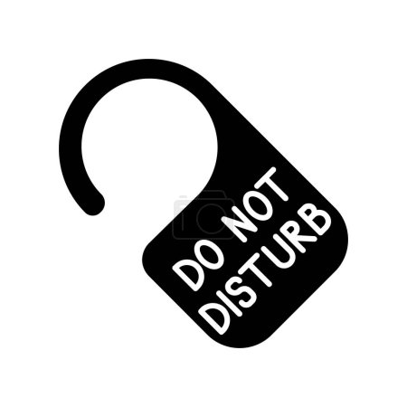 Do not disturb sign icon. Blue door hanger, hotel privacy, quiet room, no interruption, rest, relaxation, silence.