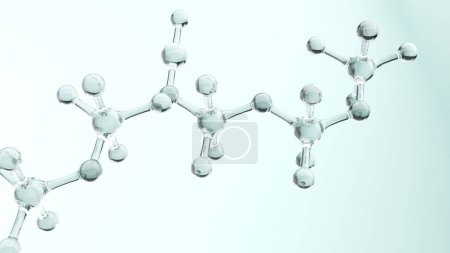 Ciencia o antecedentes médicos con moléculas, nanotecnología e investigación, ilustración 3d, representación 3d