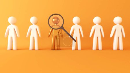 Photo for Searching for people who work for the company to stand out from the crowd, better than others, 3d rendering. - Royalty Free Image