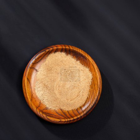 Photo for Organic Lepidium meyenii powder in the bowl - Maca andean ginseng - Royalty Free Image