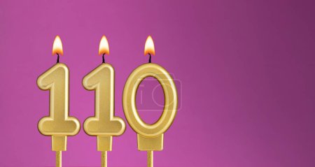Photo for Birthday card with candle number 110 - purple background - Royalty Free Image